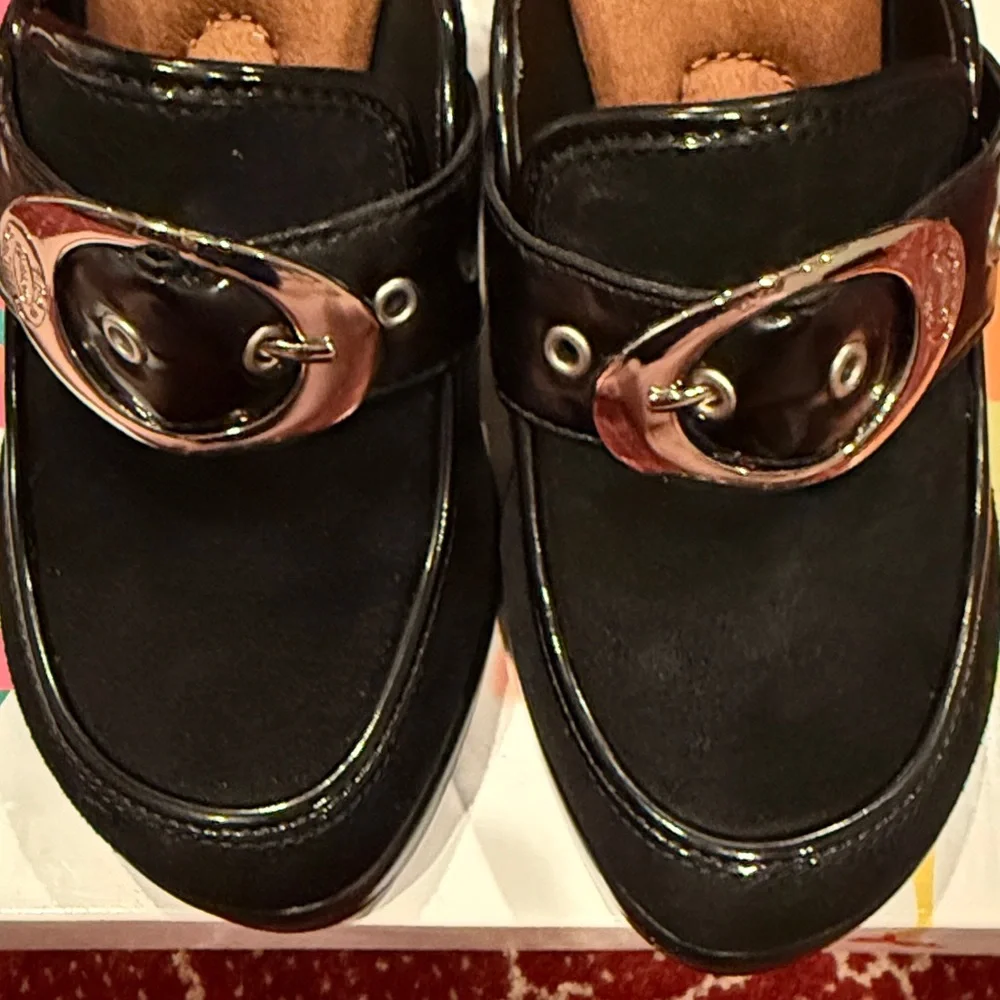 Dr. Scholl's Black Suede Mules with Silver Accent - Picture 8 of 8